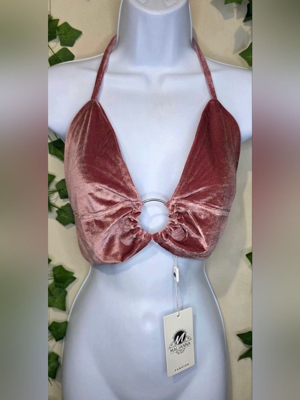 L • Malianna Velvet Bralette • NWT
